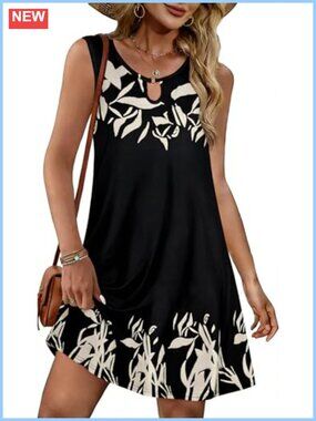 Women's Sleeveless Sundress with Pockets Loose Fit Casual Summer Dress